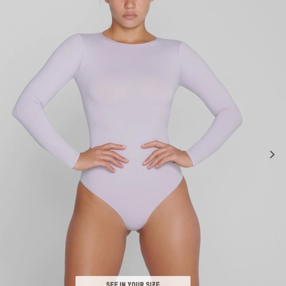 SKIMS Iris Mica Crew Neck Long Sleeve S/M - Picture 2 of 4